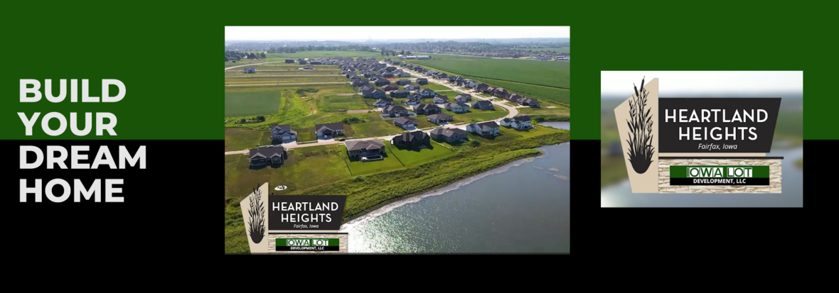 Builder Your Dream Home Banner with aerial of Heartland Heights